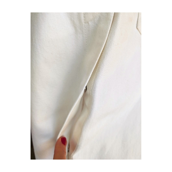 Rare SACAI Japan Calca Pantacourt White Cropped Wide Leg Jeans Size 3/US Large - Picture 6 of 12